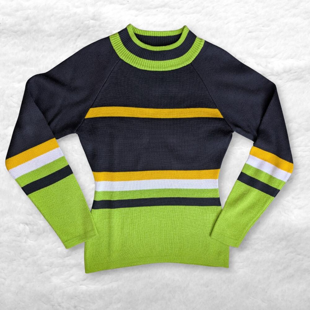 rare vintage sport kaelin colorblock ski sweater